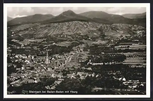 AK Steinbach / Baden-Baden, Panorama-Ansicht mit Yburg