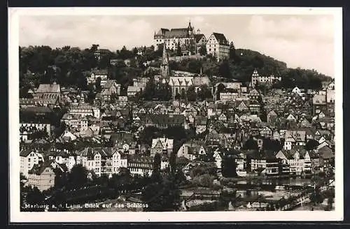 AK Marburg a. d. Lann, Blick auf das Schloss