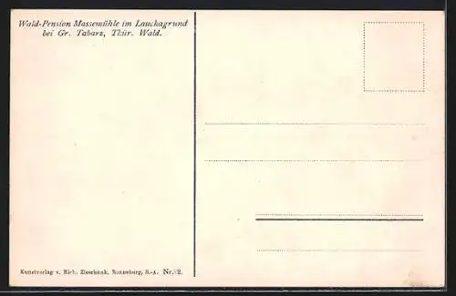 AK Gross Tabarz /Thür. Wald, Wald-Pension Massemühle im Lauchagrund