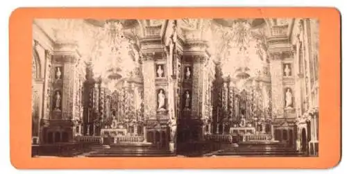 Stereo-Fotografie unbekannter Fotograf, Ansicht Venedig - Venezia, Kirche Innenansicht