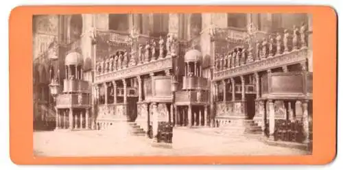 Stereo-Fotografie unbekannter Fotograf, Ansicht Venedig - Venezia, 12 Apostel im Altarraum der Markuskirche