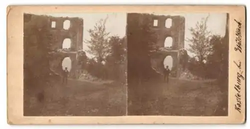 Stereo-Fotografie unbekannter Fotograf, Ansicht Waldkirch, Ruine der Kastelburg