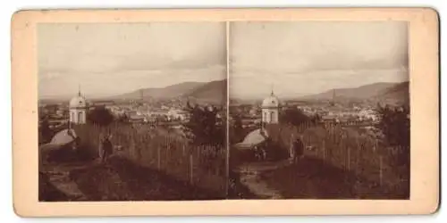 Stereo-Fotografie unbekannter Fotograf, Ansicht Freiburg / Breisgau, Panorama der Stadt