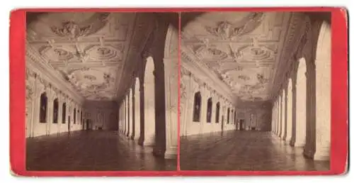 Stereo-Fotografie K. Fridrich, Prag, Ansicht Prag - Praha, Deutscher Saal in der Kgl. Burg