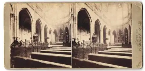 Stereo-Fotografie F. Kratky, Kolin, Ansicht Prag - Praha, Dom Innenansicht