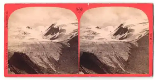 Stereo-Fotografie Fr. Unterberger, Innsbruck, Ansicht Tirol, Spiegel-Gletscher