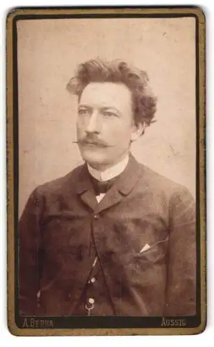 Fotografie A. Berka, Aussig, Grosse Wallstrasse 775, Porträt eines Mannes mit Schnurrbart
