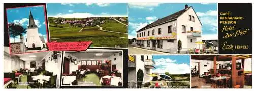 Klapp-AK Esch /Eifel, Café-Restaurant Hotel zur Post mit Innenansichten, Inh. Michael Otten