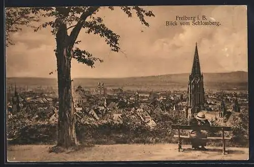 AK Freiburg i. B., Blick vom Schlossberg