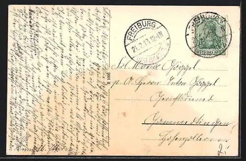 AK Freiburg i. B., Blick vom Schlossberg