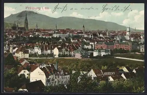 AK Freiburg i. Br., Blick zum Ortskern