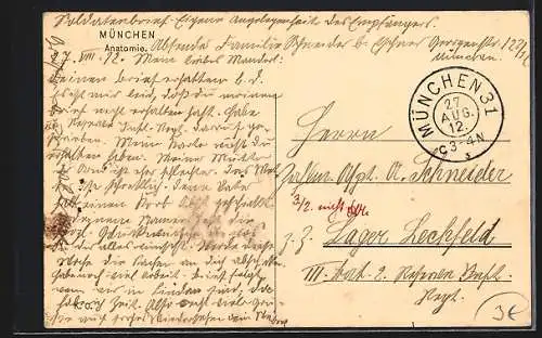 AK München, Strassenpartie bei der Anatomie