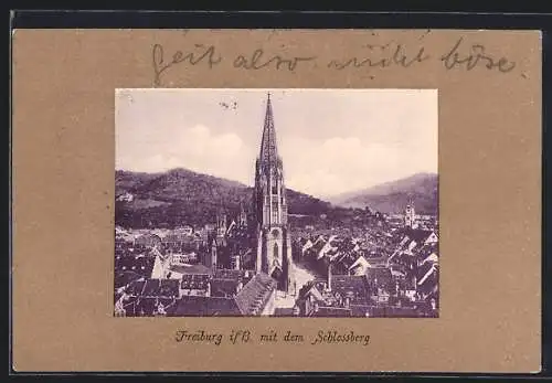 AK Freiburg / Breisgau, Ortsansicht mit dem Schlossberg