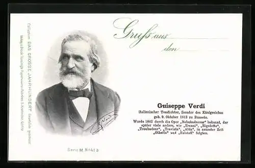 AK Porträtbild von Guiseppe Verdi