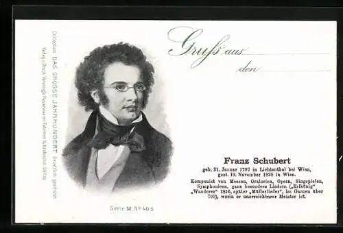 AK Franz Schubert im Portrait