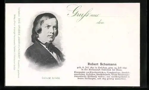 AK Porträtbild von Robert Schumann