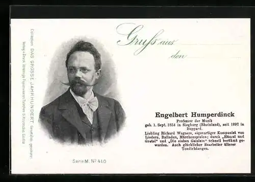 AK Engelbert Humperdinck, Professor der Musik, Im Portrait