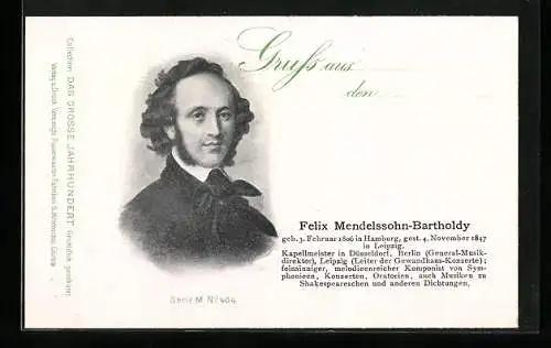 AK Porträtbild von Felix Mendelssohn-Bartholdy