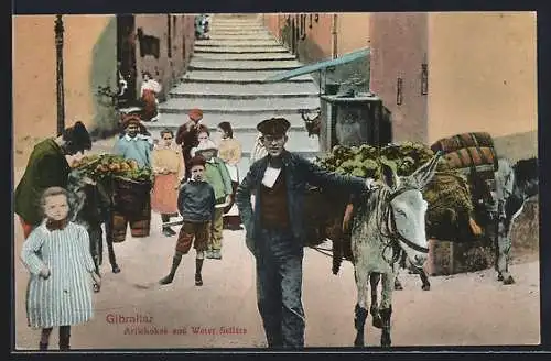 AK Gibraltar, Artischocken- und Wasser-Händler