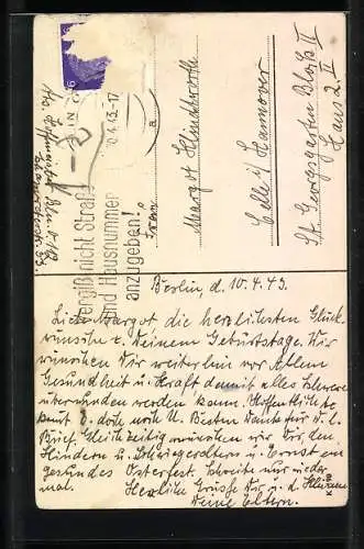 AK Ziege wird von einem Mädchen gestreichelt