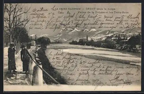 AK Crest, Sous la neige, Vallée de la Drôme et les Trois-Becs