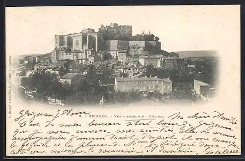 AK Grignan, Vue d`ensemble du château et du village