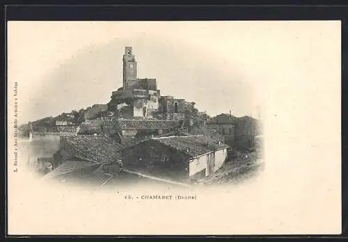 AK Chamaret, Vue du village avec son église en hauteur