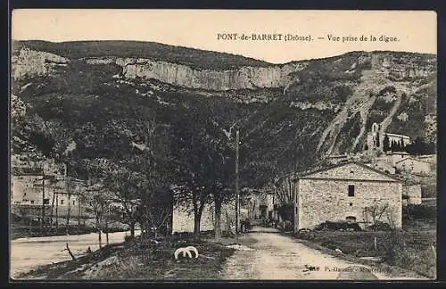 AK Pont-de-Barret, Vue prise de la digue