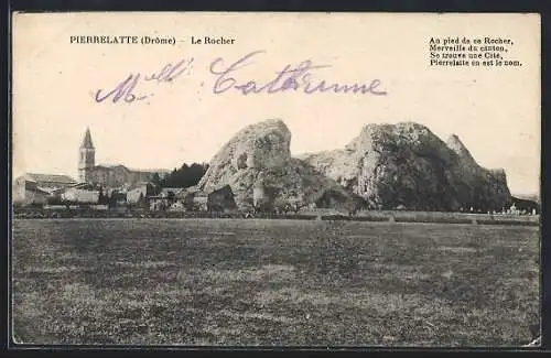 AK Pierrelatte, Le Rocher et vue du village