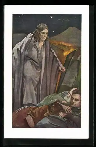 Künstler-AK Im Garten Gethsemane