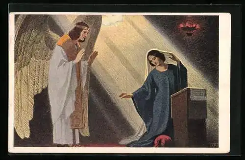 Künstler-AK Mariä Verkündigung, Engel