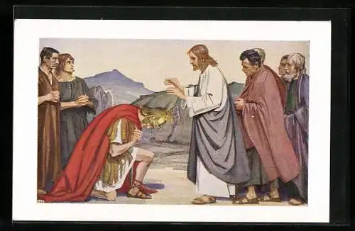 Künstler-AK Jesus heilt des Hauptmanns Knecht