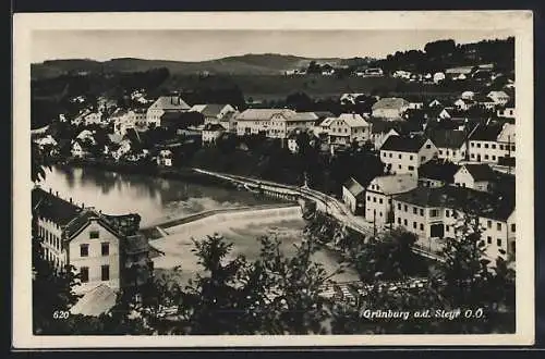 AK Grünburg a. d. Steyr, Blick über die Dächer