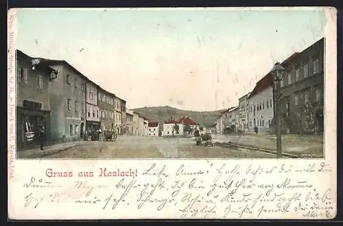 AK Haslach, Blick über den Dorfplatz