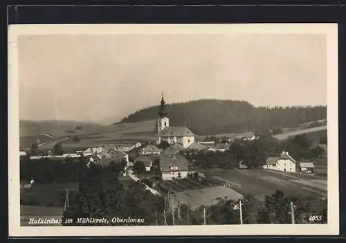 AK Hofkirchen im Mühlkreis, Ortsansicht mit Kirche