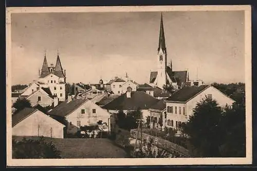 AK Schwanenstadt, Ortsansicht von der Salzburger Strasse