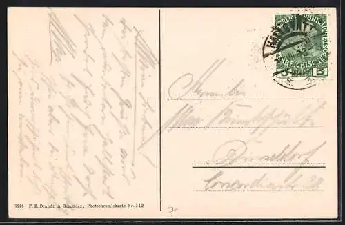 AK Hallstatt, Ortsansicht aus der Vogelschau