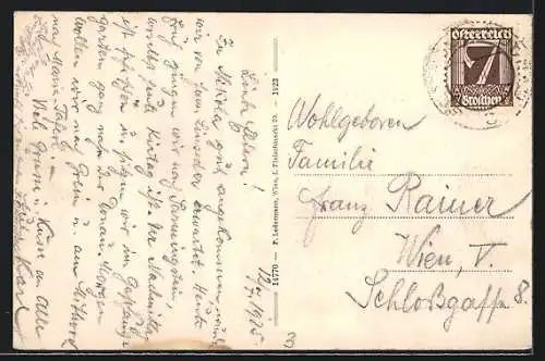 AK Sarmingstein /O.-Ö., Uferpartie mit Dampfer