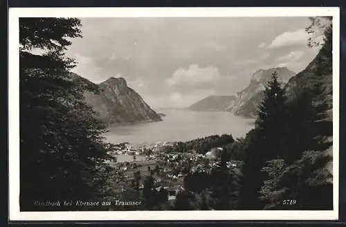 AK Ebensee am Traunsee, Rindbach mit Gebirgspanorama