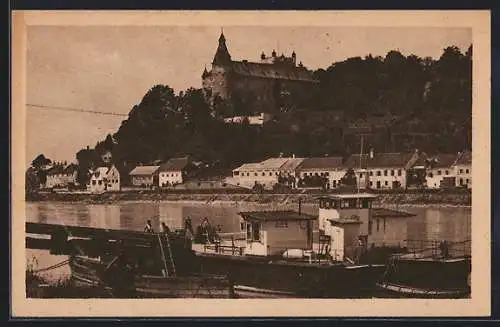 AK Ottensheim a. d. Donau, Panorama mit Schloss Ottensheim