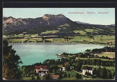 AK Mondsee, Panorama mit Mariahilf