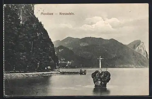 AK Mondsee, Blick auf den Kreuzstein