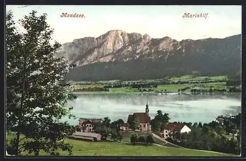 AK Mondsee, Ortsansicht mit Mariahilf