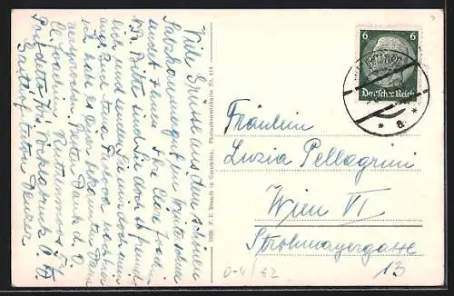 AK Traunkirchen, Panorama mit schlafener Griechin