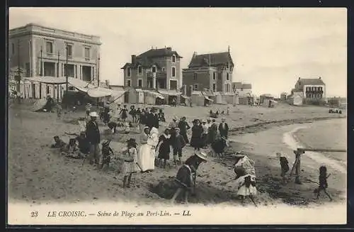 AK Le Croisic, Scene de Plage au Port-Lin