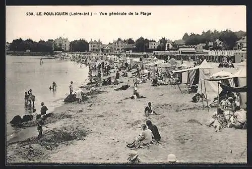 AK Le Pouliguen, Vue generale de la Plage