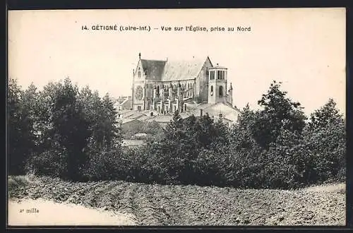 AK Getigne, Vue sur l`Eglise, prise au Nord