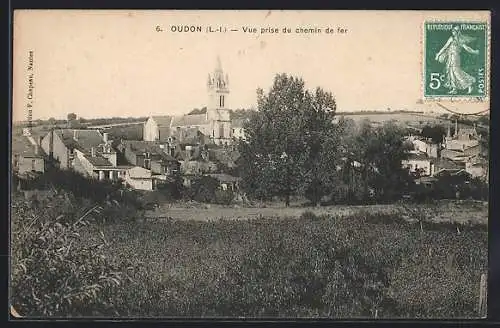 AK Oudon, Vue prise du chemin de fer