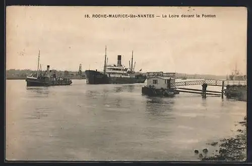 AK Roche-Maurice-les-Nantes, La Loire devant le Ponton