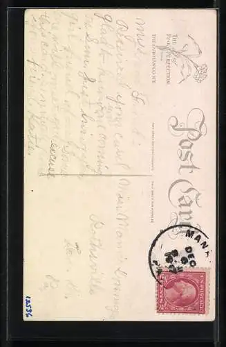 AK Thanksgiving, Mädchen füttert eine Schar Truthähne